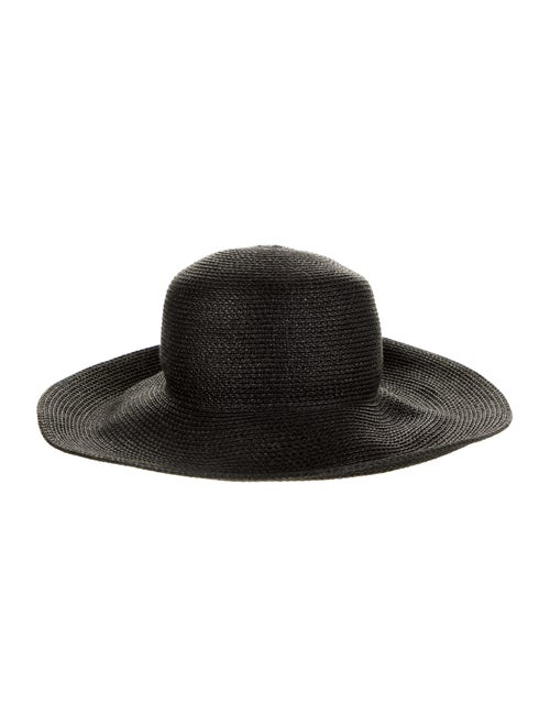 Eric Javits Straw Wide Brim Hat Black