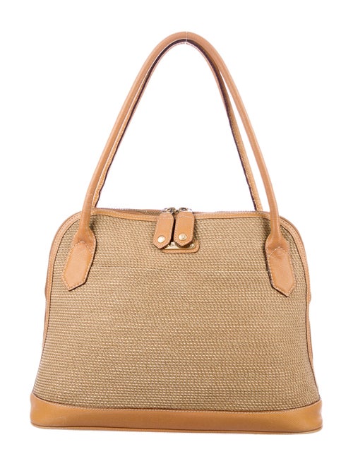 Eric Javits Straw Woven Shoulder Bag Gold