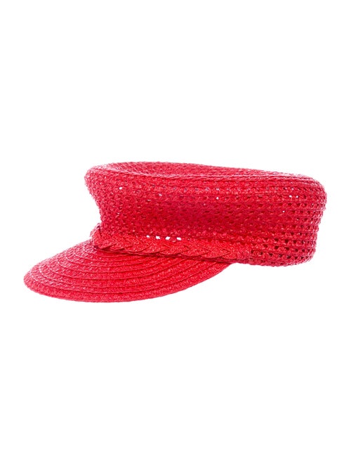 Eric Javits Raffia Newsboy Hat Red