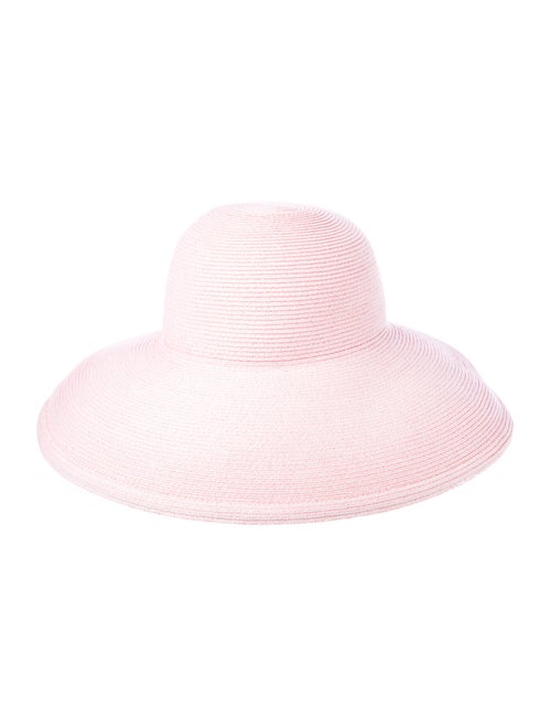 Eric Javits Straw Wide Brim Hat Pink