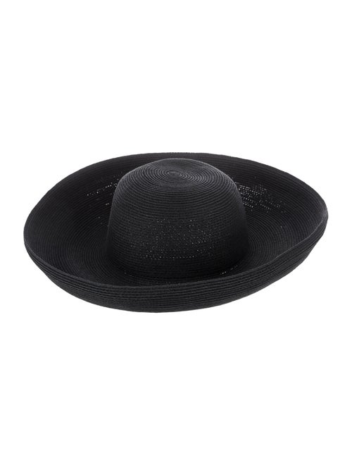 Eric Javits Straw Wide Brim Hat Black