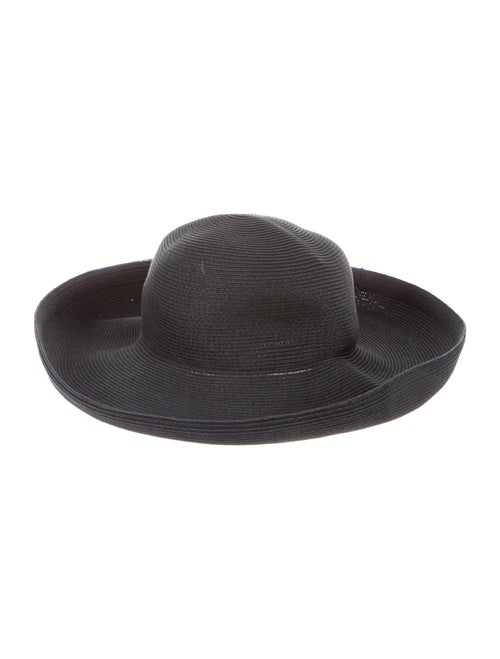 Eric Javits Raffia Wide-Brim Hat Black