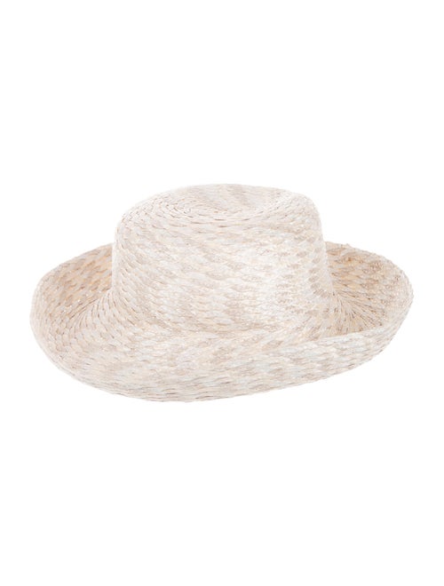 Eric Javits Raffia Fedora Hat White