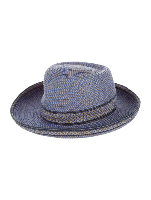 Eric Javits Raffia Fedora Hat Purple
