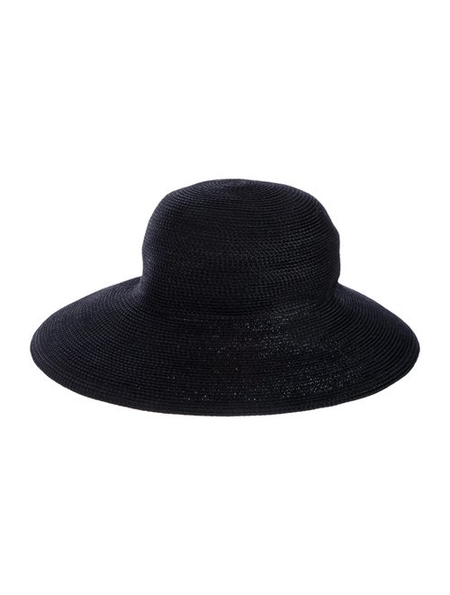 Eric Javits Straw Wide Brim Hat Black