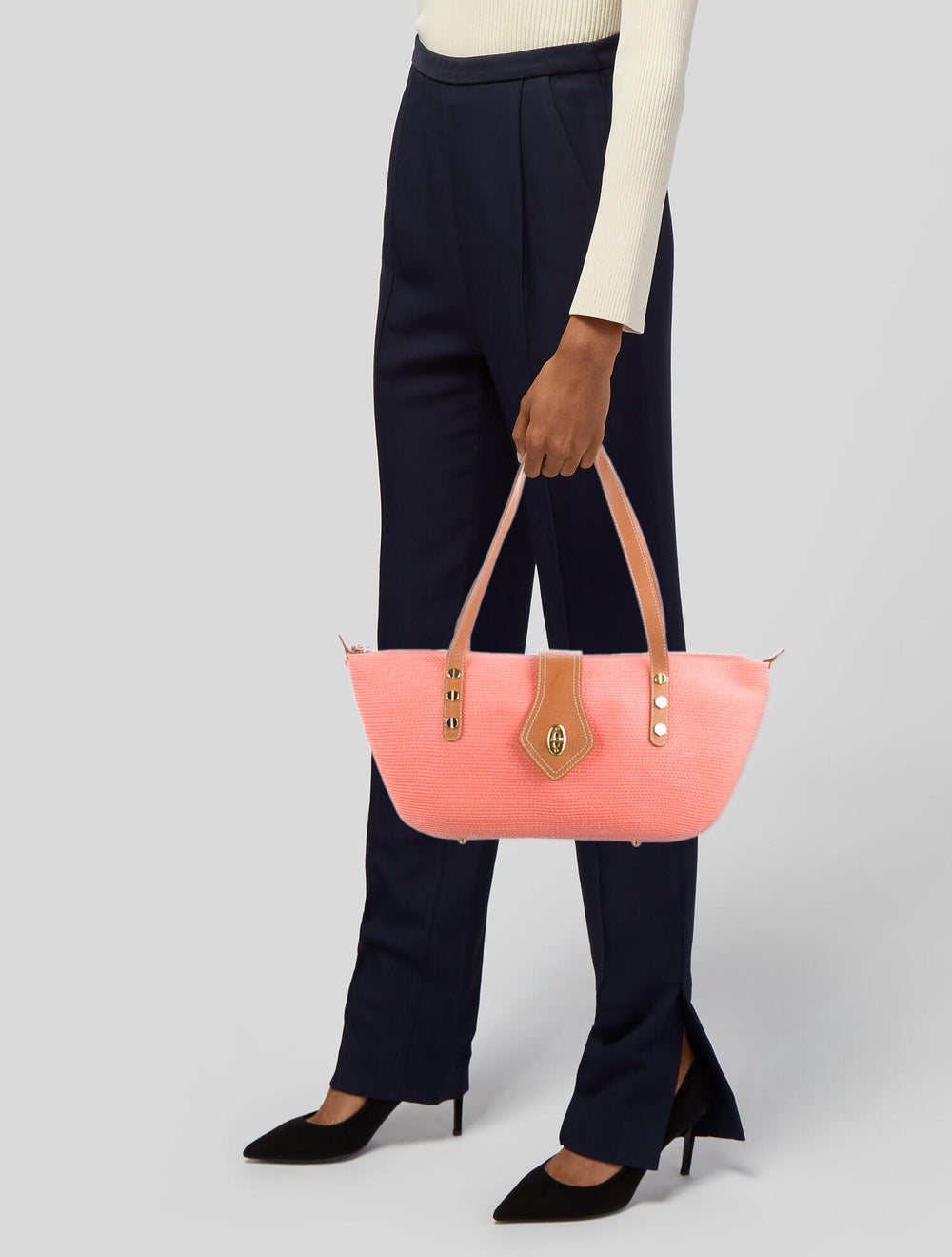 Eric Javits Raffia Handle Bag - image 2