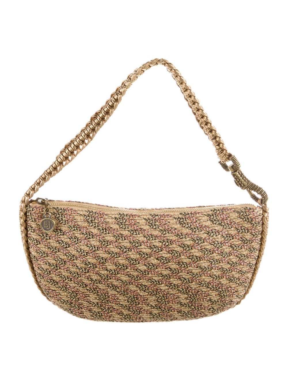 Eric Javits Leather Trimmed Raffia Handle Bag - image 1