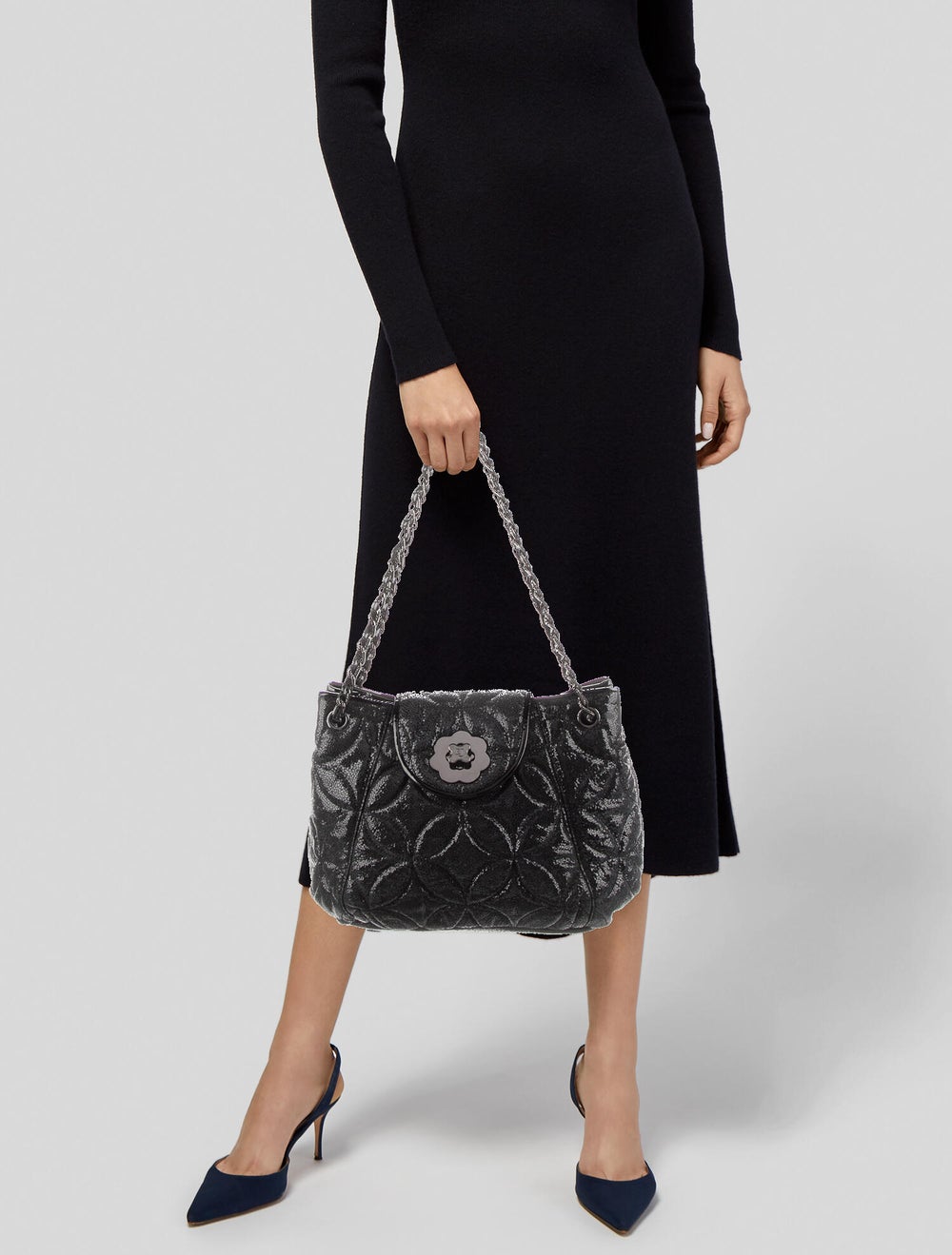 Eric Javits Leather Shoulder Bag - image 2