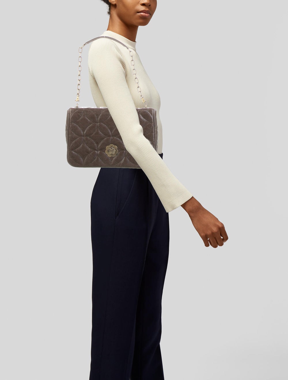 Eric Javits Quilted Leather Shoulder Bag - image 2
