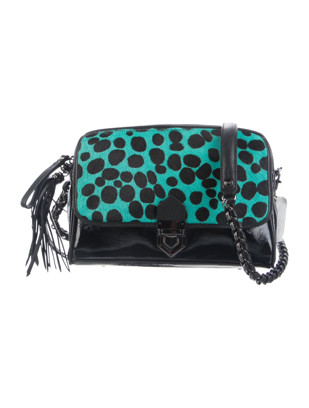 Eric Javits Pony Hair Patent Leather Crossbody Ba… - image 1
