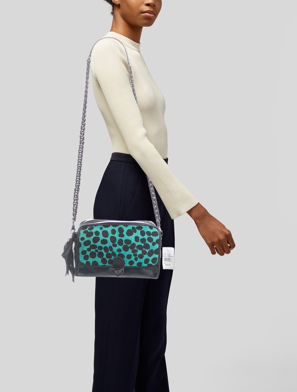 Eric Javits Pony Hair Patent Leather Crossbody Ba… - image 2