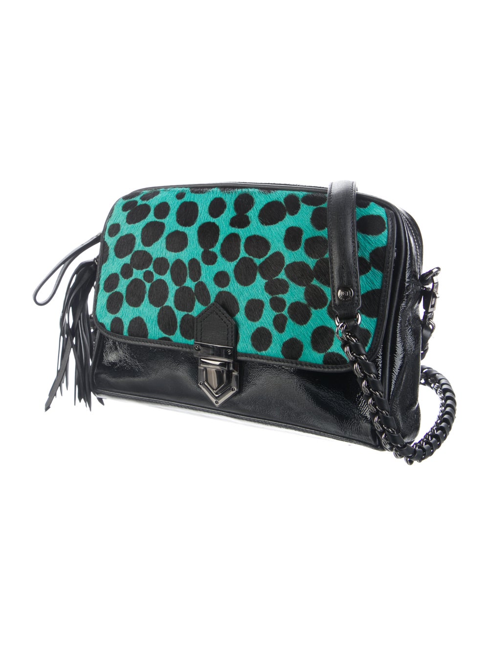 Eric Javits Pony Hair Patent Leather Crossbody Ba… - image 3