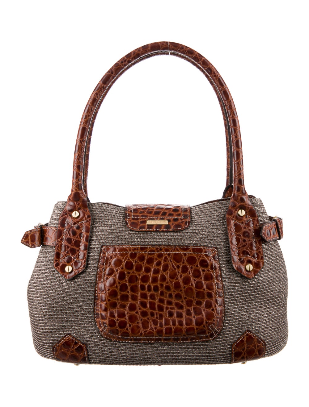 Eric Javits Embossed Leather Trim Shoulder Bag - image 4
