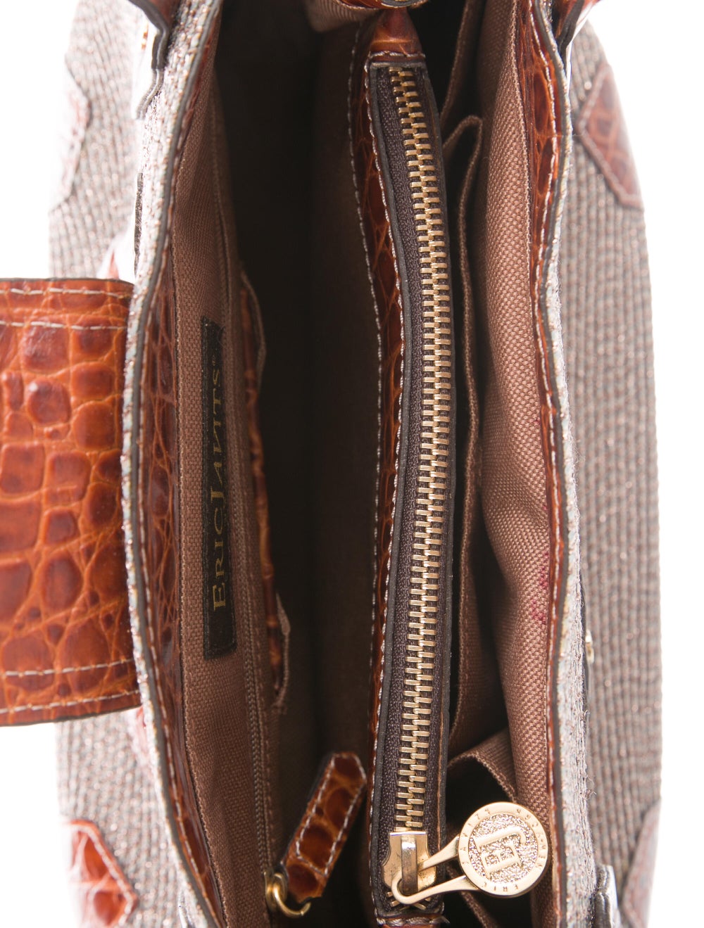 Eric Javits Embossed Leather Trim Shoulder Bag - image 5