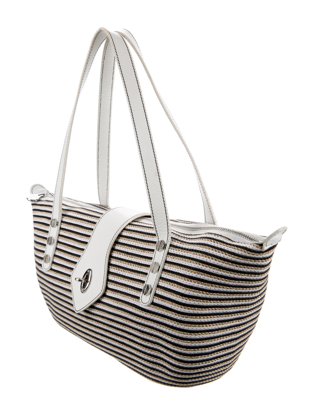 Eric Javits Leather Trim Raffia Shoulder Bag - image 3