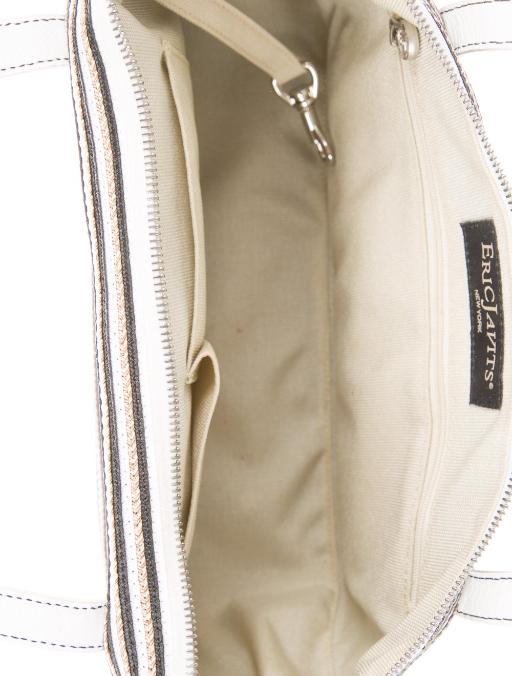 Eric Javits Leather Trim Raffia Shoulder Bag - image 5