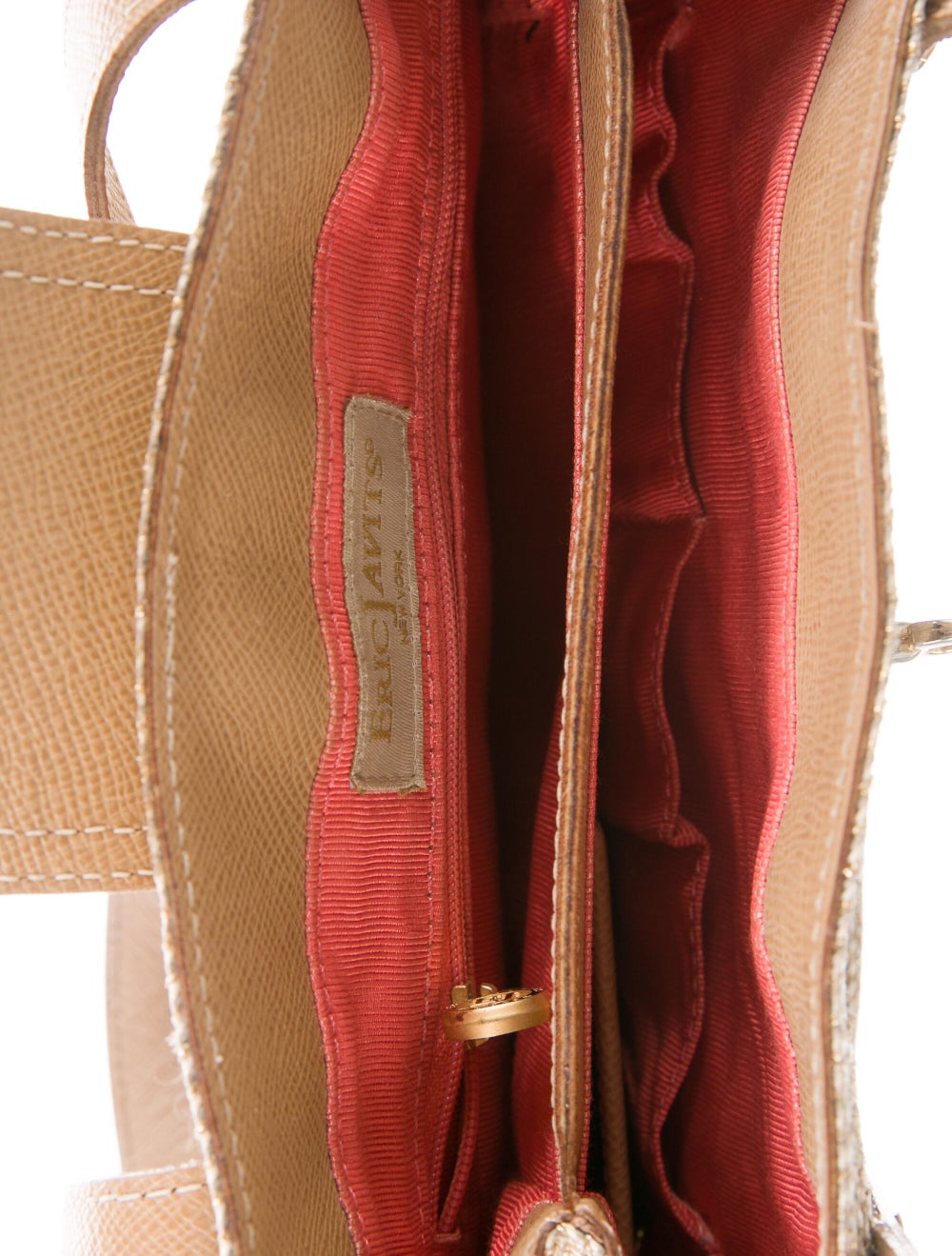 Eric Javits Leather Trim Raffia Shoulder Bag - image 5