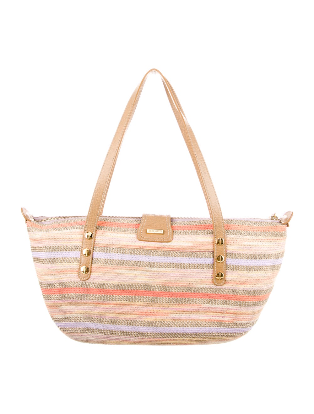 Eric Javits Leather Trim Canvas Tote Bag - image 4