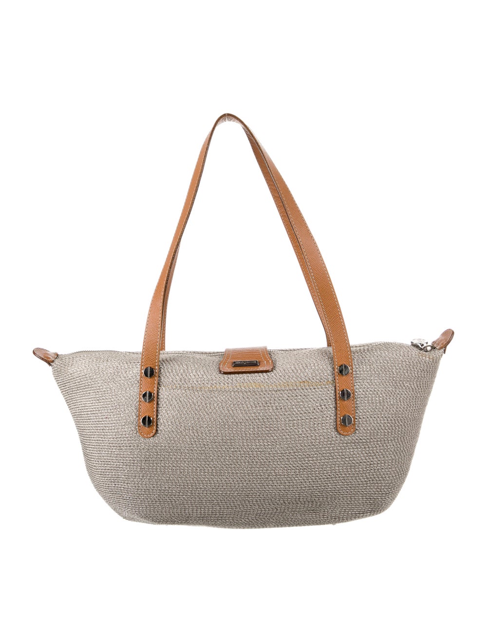Eric Javits Leather-Trimmed Raffia Shoulder Bag - image 4