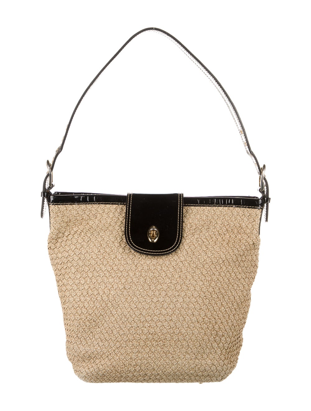 Eric Javits Leather-Trimmed Raffia Tote - image 1