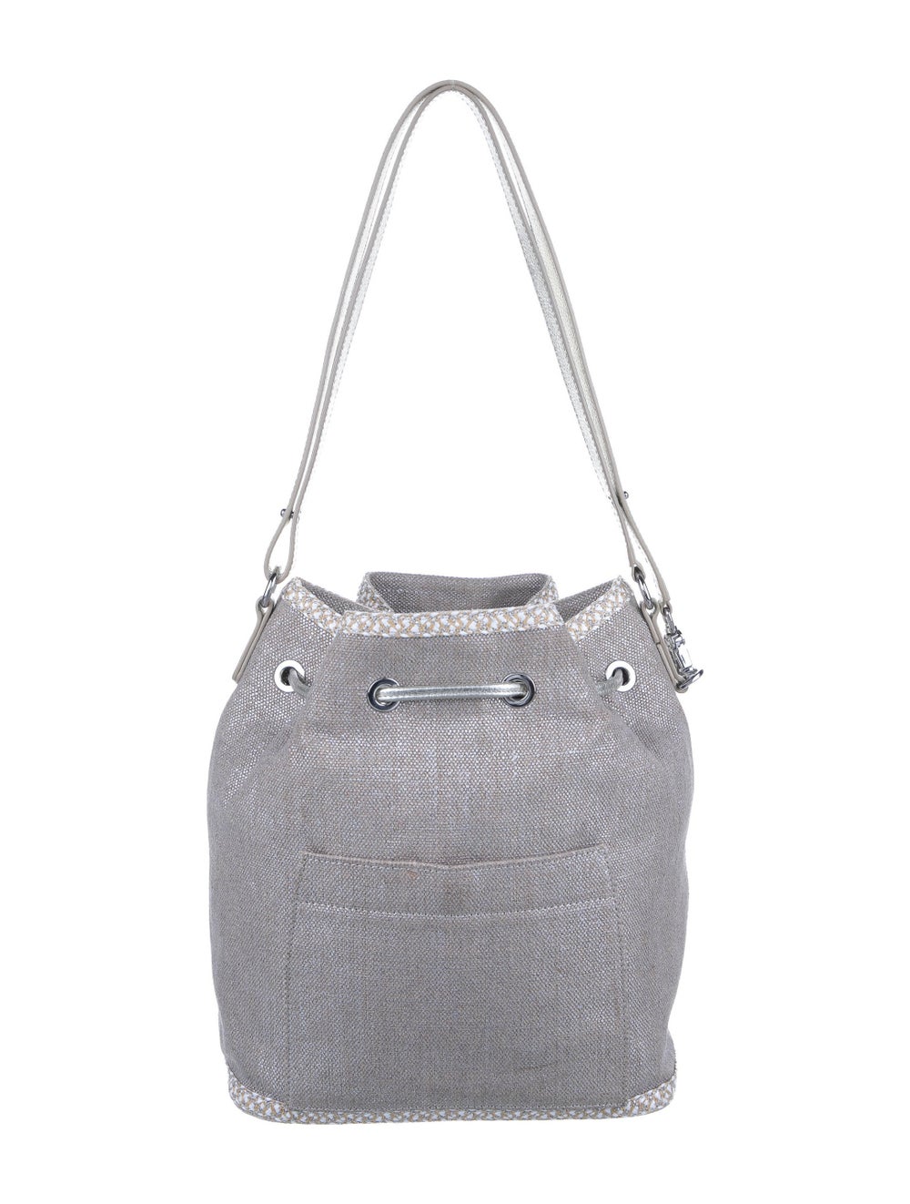 Eric Javits Leather Canvas Bucket Bag - image 4