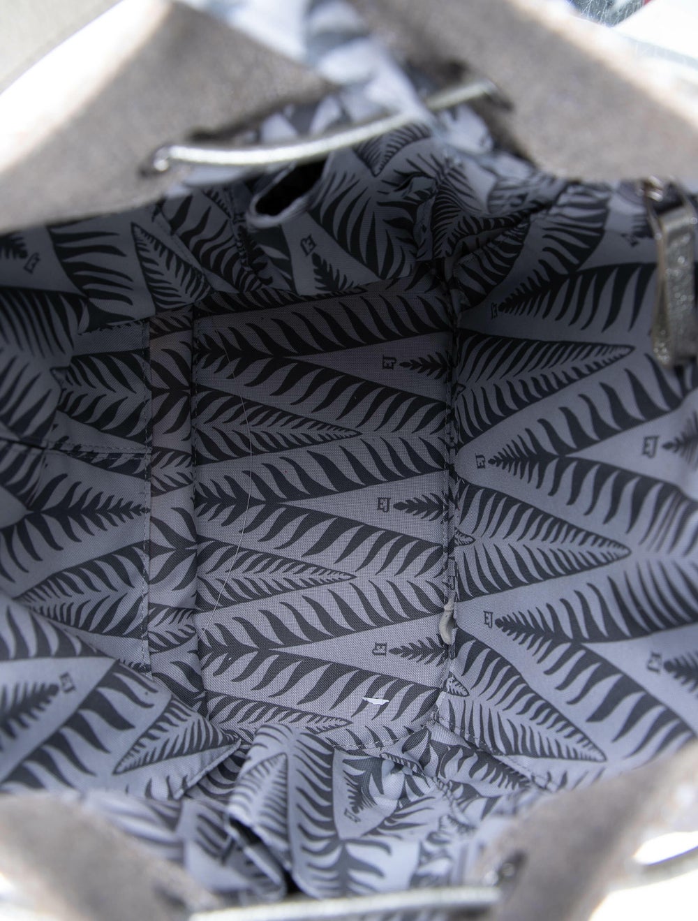 Eric Javits Leather Canvas Bucket Bag - image 5