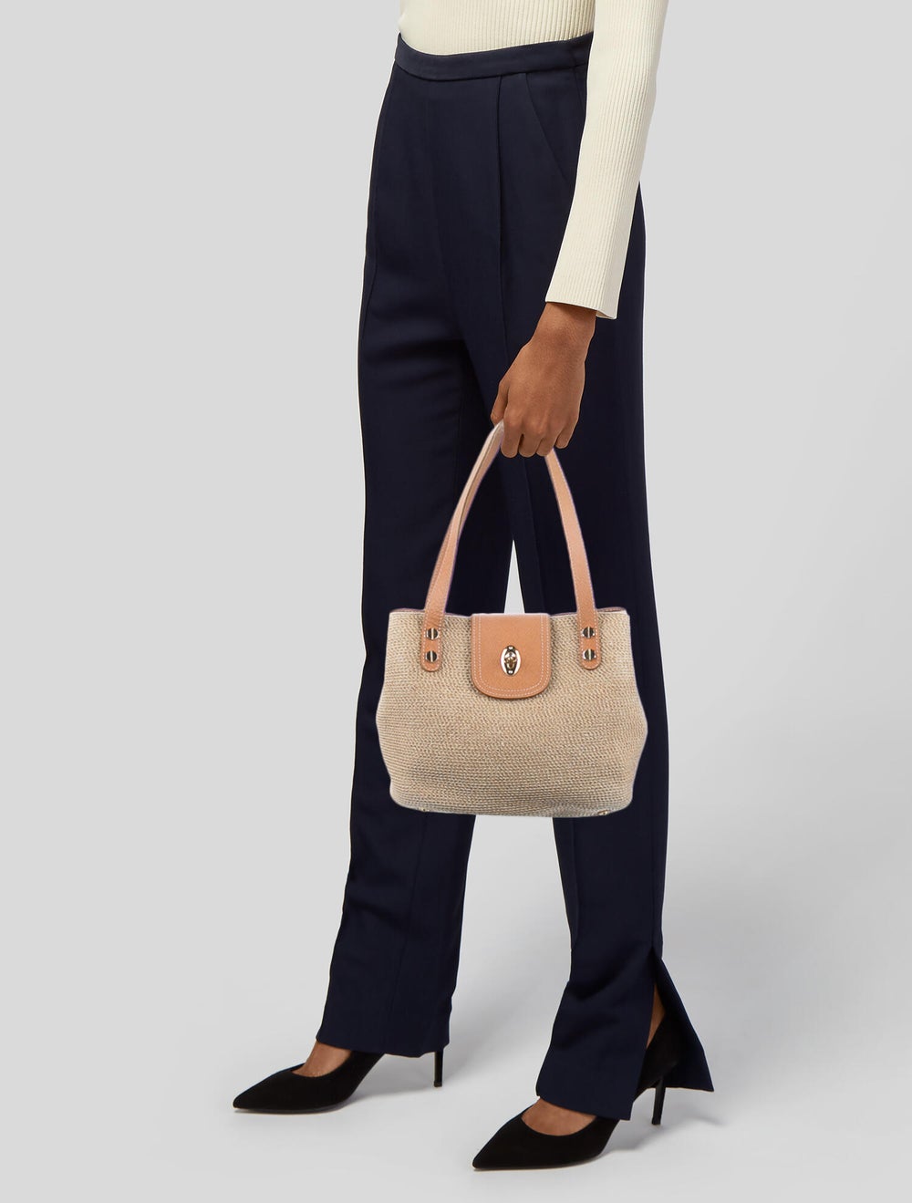 Eric Javits Woven Raffia Shoulder Bag - image 2