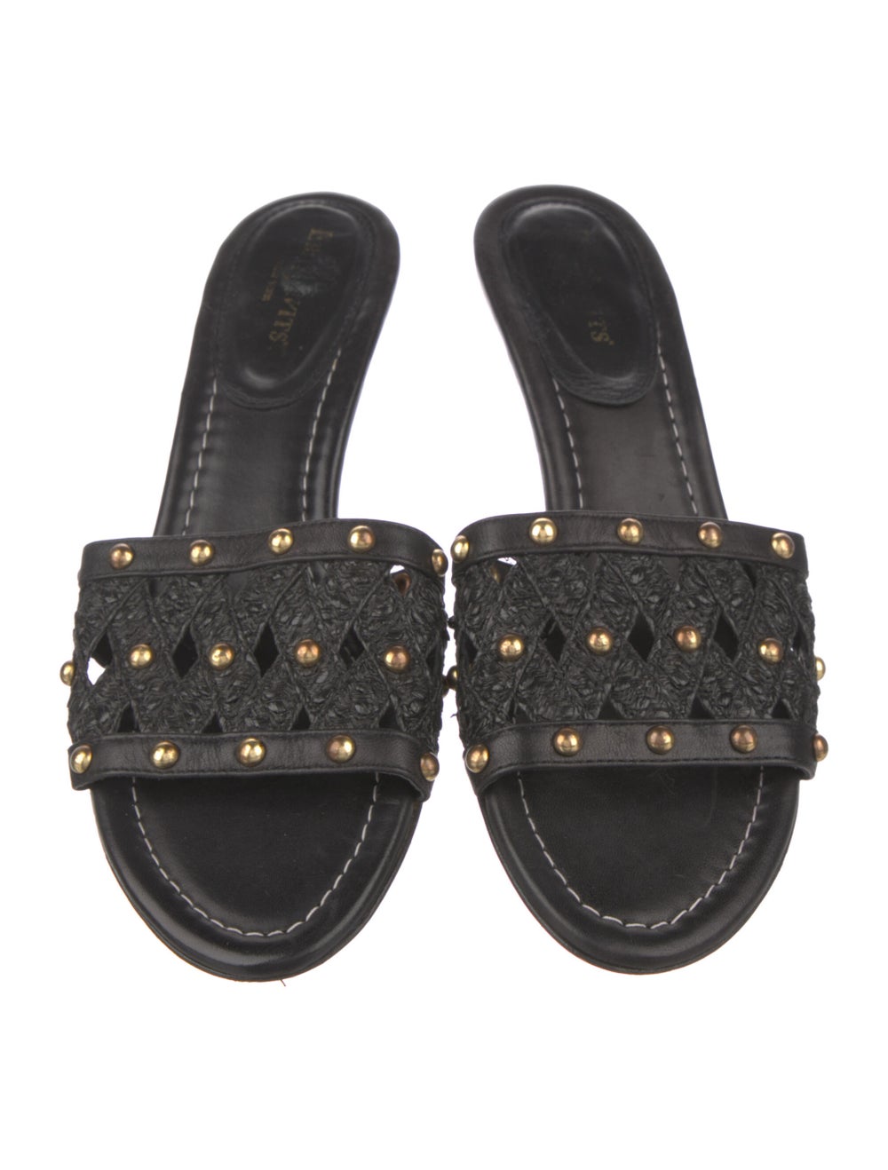 Eric Javits Leather Studded Accents Slides - image 3