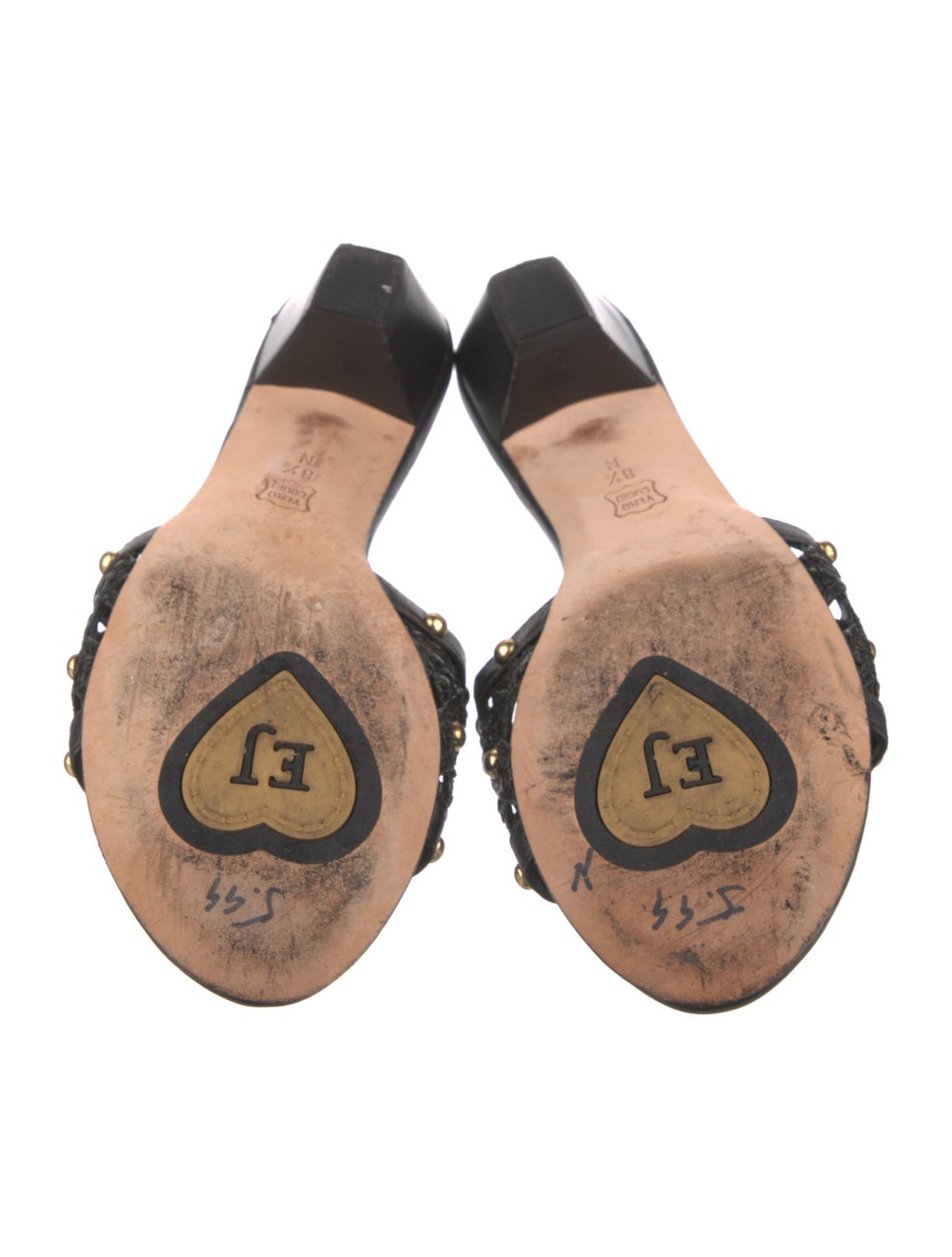 Eric Javits Leather Studded Accents Slides - image 5