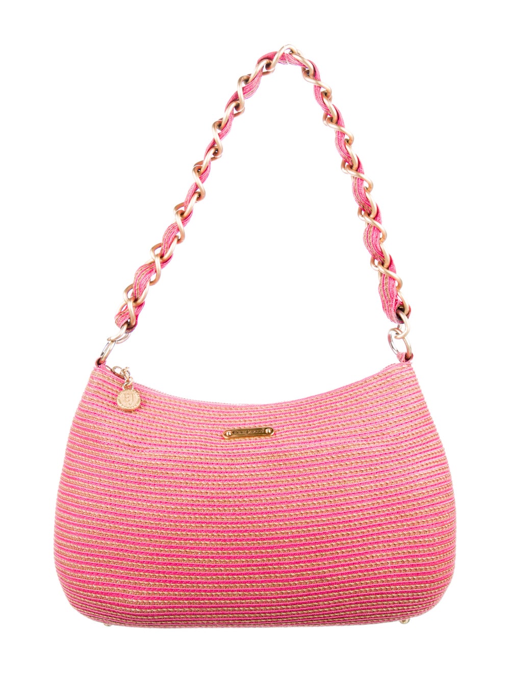 Eric Javits Raffia Chain-Linked Shoulder Bag - image 1