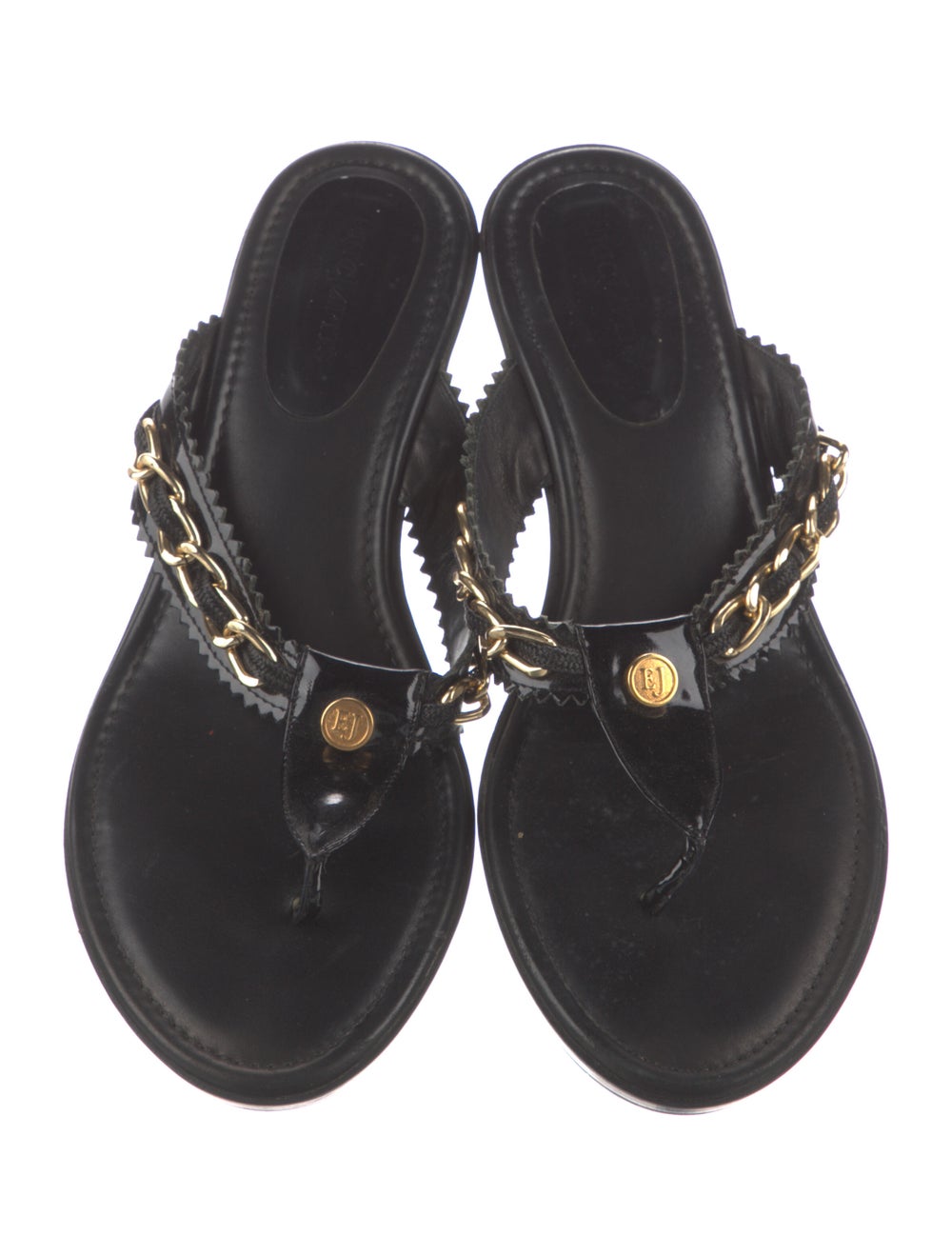 Eric Javits Leather Chain-Link Accents Flip Flops - image 3