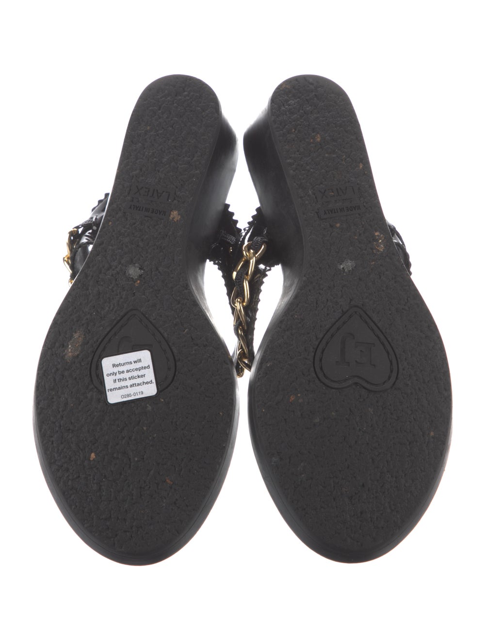 Eric Javits Leather Chain-Link Accents Flip Flops - image 5