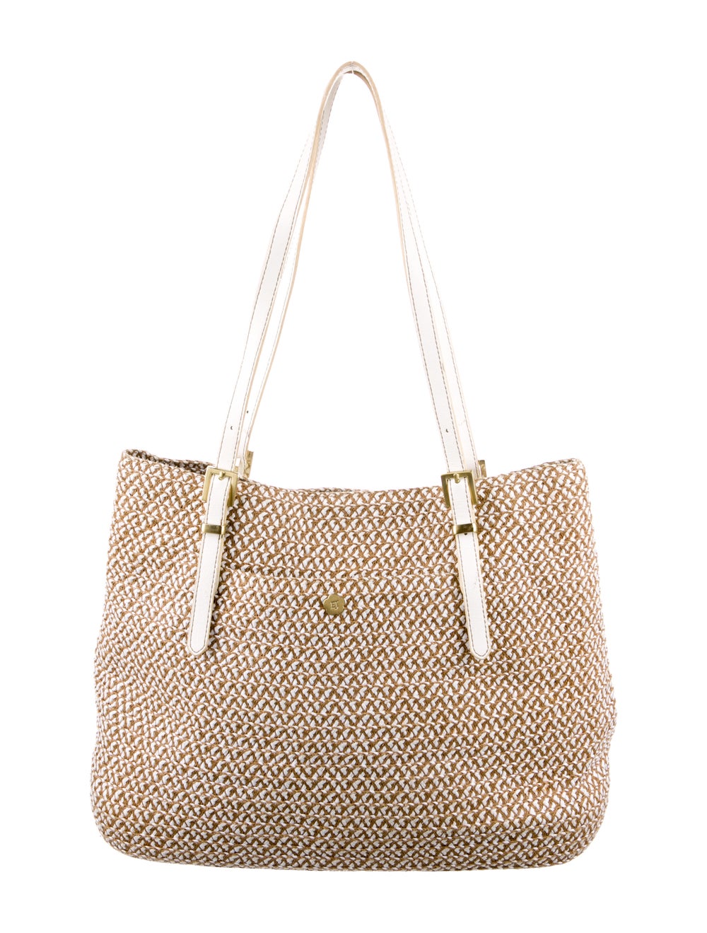 Eric Javits Printed Straw Shoulder Bag - image 1