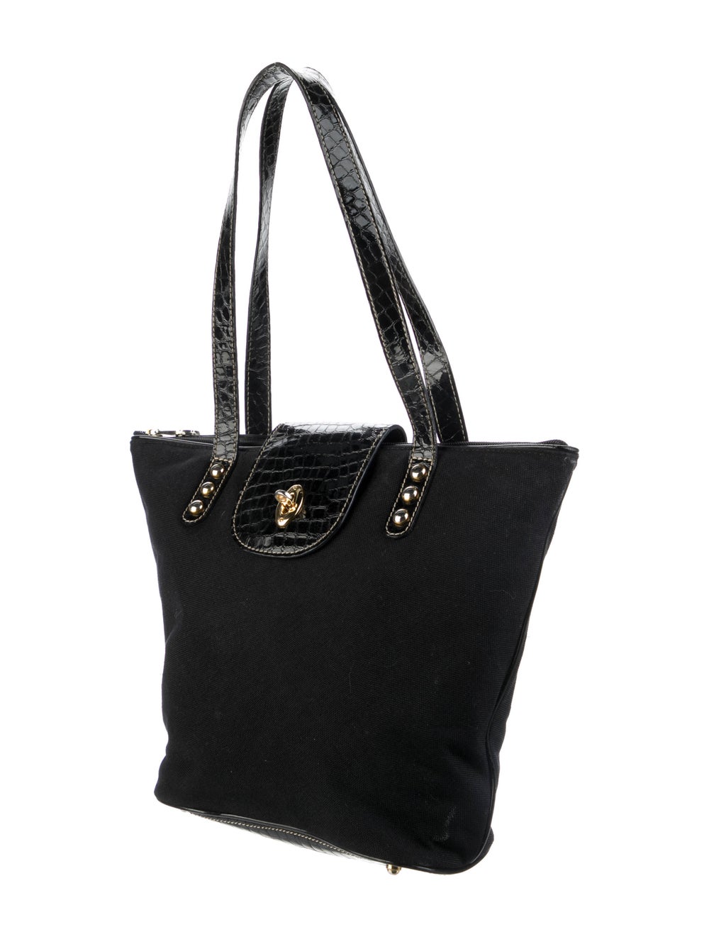 Eric Javits Leather-Trimmed Canvas Shoulder Bag - image 3