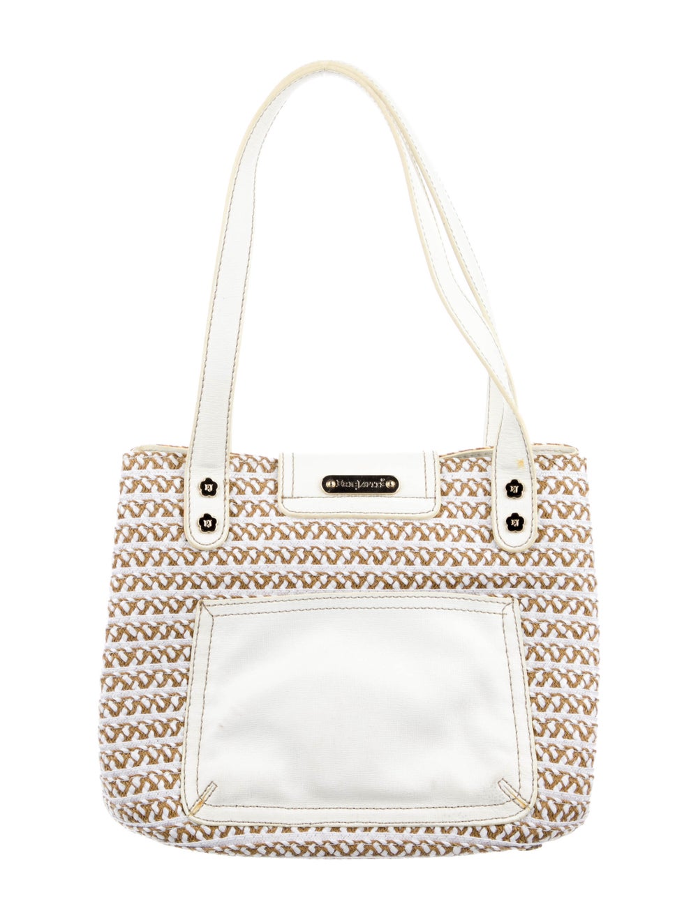 Eric Javits Leather-Trimmed Raffia Shoulder Bag - image 4