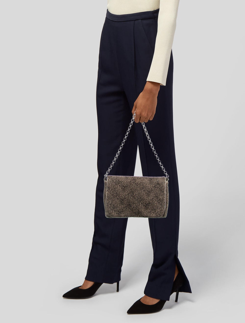 Eric Javits Animal Print Ponyhair Shoulder Bag - image 2