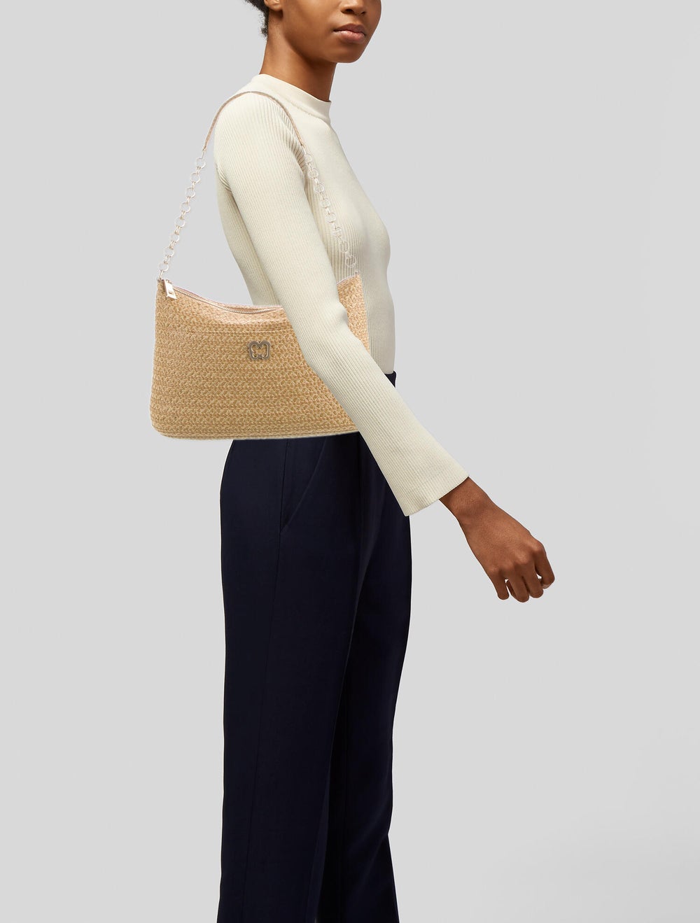 Eric Javits Straw Chain-Link Shoulder Bag - image 2
