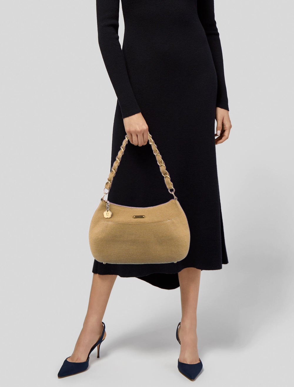 Eric Javits Chain-Link Jute Shoulder Bag - image 2