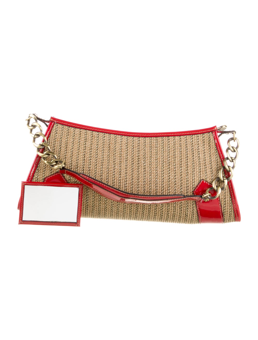 Eric Javits Raffia Patent Leather Trim Shoulder B… - image 4