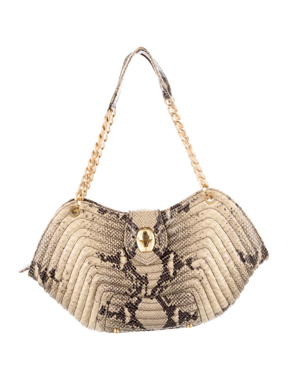 Eric Javits Embossed Leather Shoulder Bag - image 1