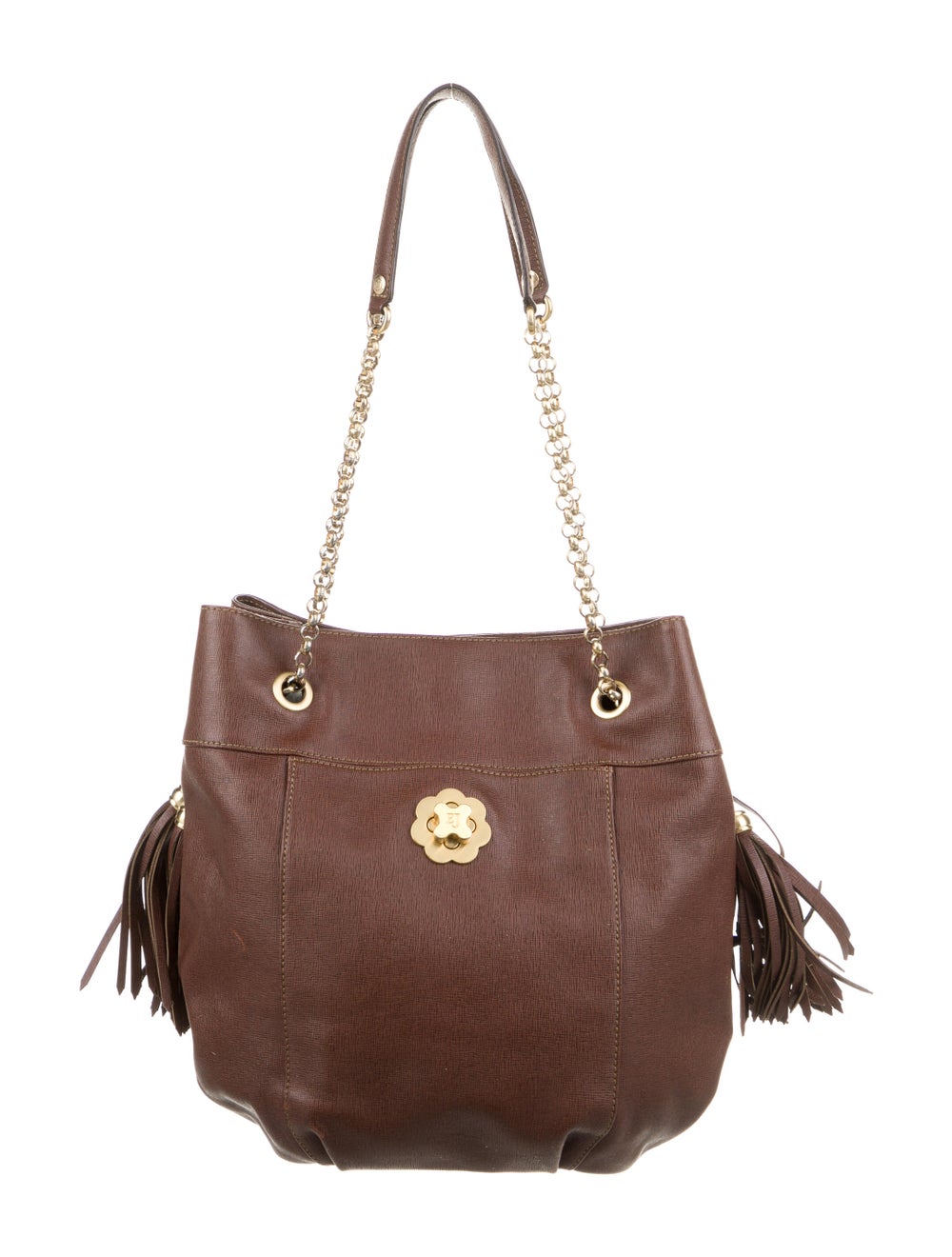 Eric Javits Leather Chain-link Shoulder Bag - image 1