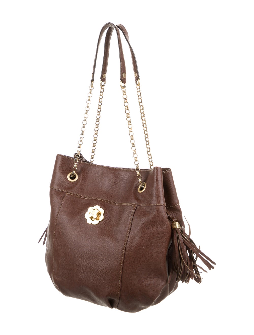 Eric Javits Leather Chain-link Shoulder Bag - image 3