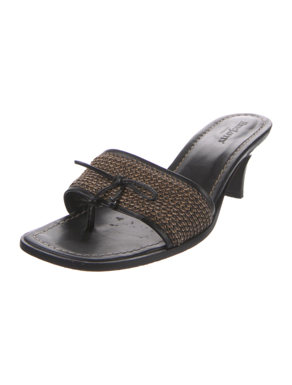 Eric Javits Raffia Bow Accents Slides - image 2