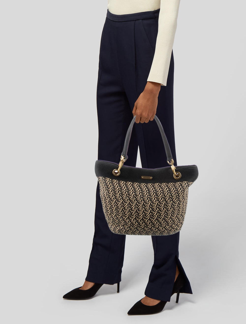 Eric Javits Patterned Raffia Bucket Bag - image 2