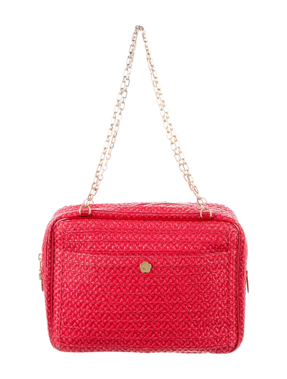 Eric Javits Raffia Patent-Leather Shoulder Bag - image 1