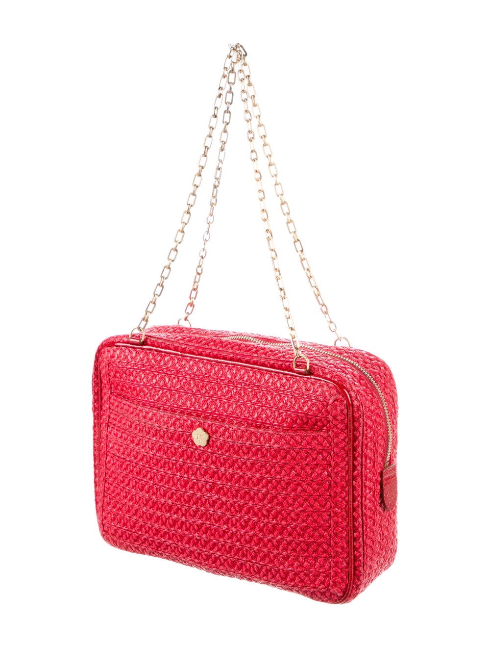 Eric Javits Raffia Patent-Leather Shoulder Bag - image 3