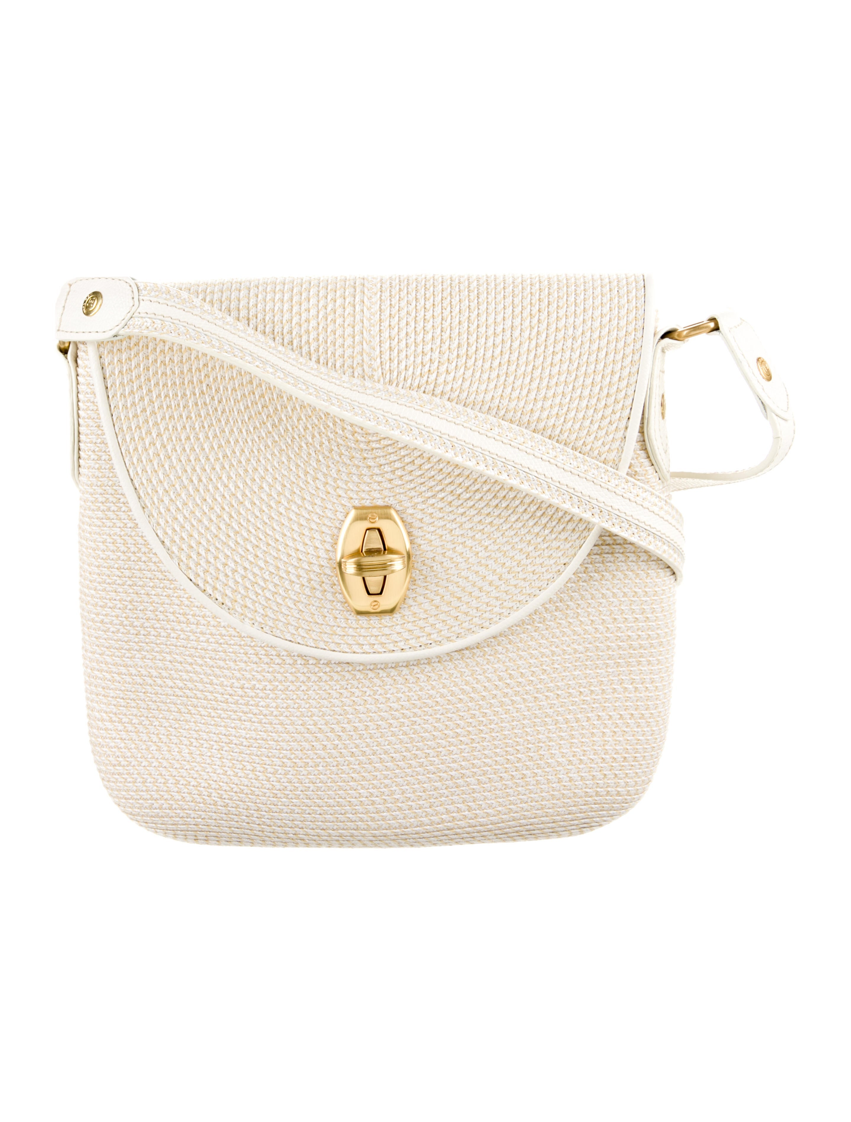 Eric Javits Leathertrimmed Straw Shoulder Bag Neutrals Crossbody