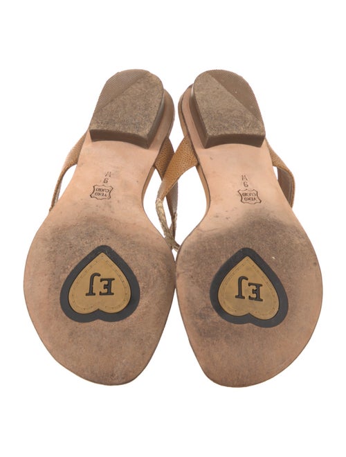 Eric Javits Straw Animal Print Slides