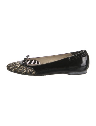 Eric Javits Patent Leather Animal Print Ballet Flats