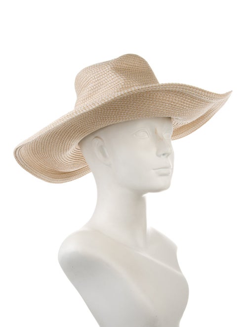 Eric Javits Neutral Leather Pattern Print Fedora Hat